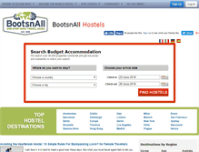 Tablet Screenshot of hostels.bootsnall.com